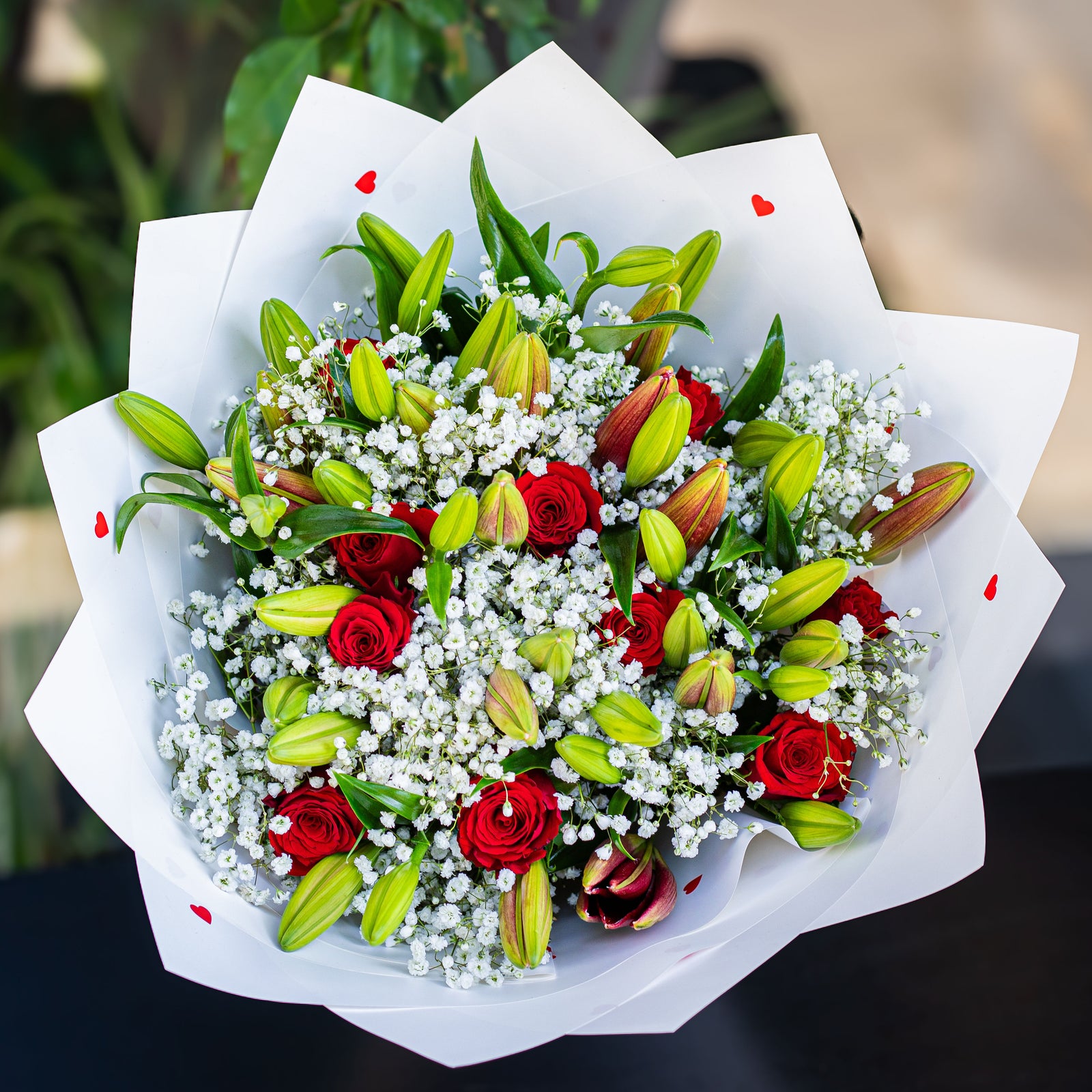 Red Roses and Lillies