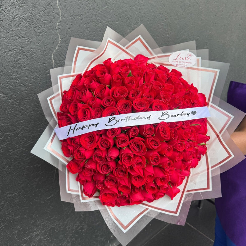 Eternal Romance – 150 Premium Red Roses Bouquet