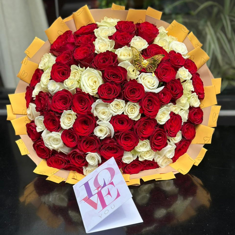 Love You - 100 Red and White