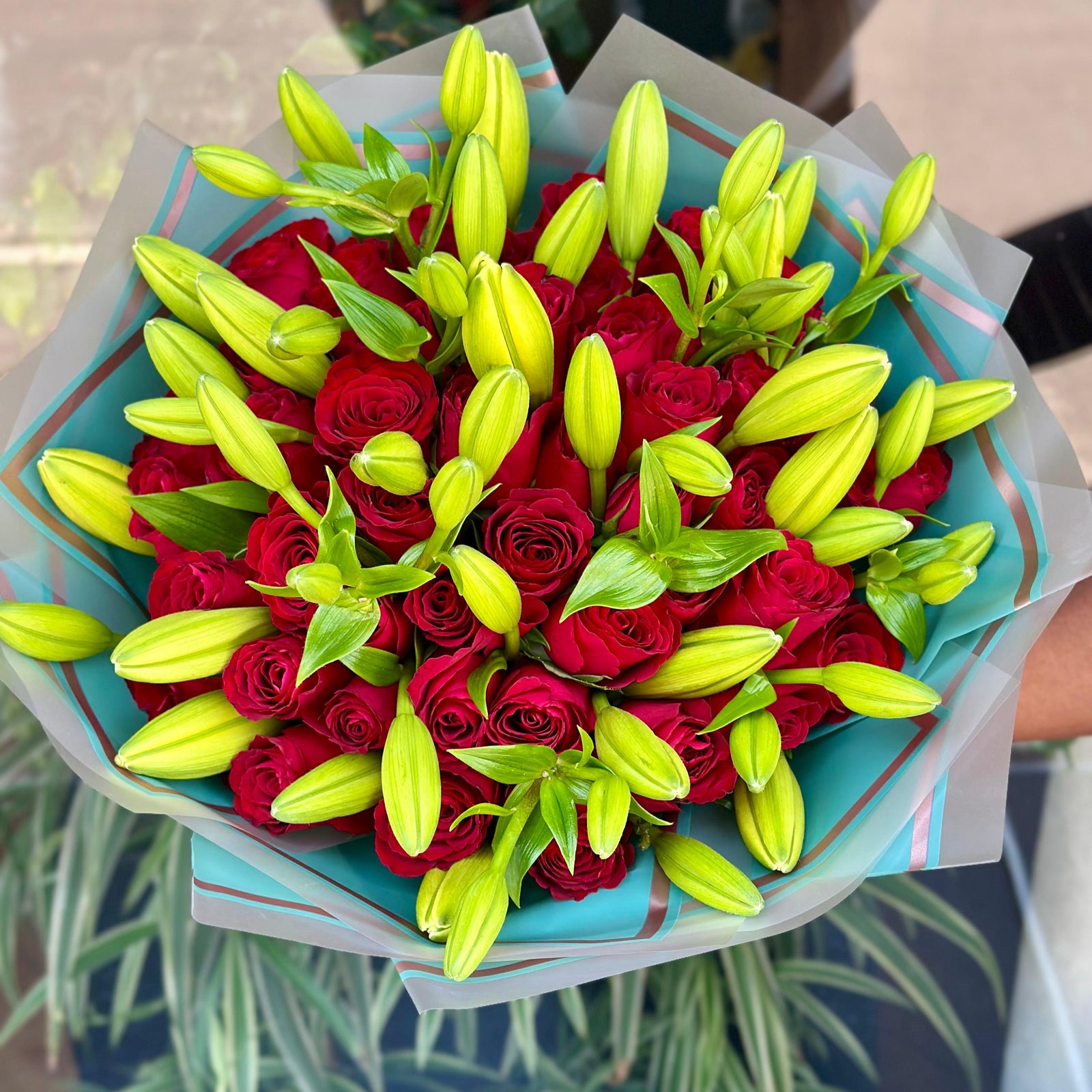 Red Roses and Lillies